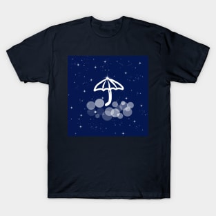 umbrella, accessory, protection, weather, haberdashery, illustration, night, cosmoc, space, galaxy, stars T-Shirt